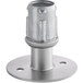 A stainless steel metal flanged foot with a round base.