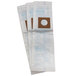 Three brown paper Hoover Type A vacuum bags with blue and white labels.