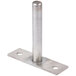 A stainless steel Advance Tabco bun pan rack track pin with two holes.