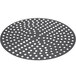 A round black American Metalcraft hard coat anodized aluminum pizza disk with perforations.