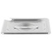 A Vollrath stainless steel slotted tray cover for a 1/6 size pan with a metal handle.