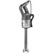 A silver and black Robot Coupe immersion blender with a white background.