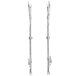 A pair of silver metal end-mounted rods for Advance Tabco shelving.