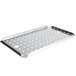 A Vollrath stainless steel tray with holes.