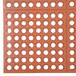 A red Cactus Mat Connectable floor mat with holes in the surface.