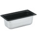 A silver and black Vollrath Super Pan 3 steam table pan.