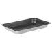 A Vollrath stainless steel steam table pan with a black and white SteelCoat x3 Non-Stick finish.