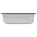 A white rectangular Vollrath stainless steel steam table pan with a black handle.