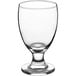 An Acopa clear glass goblet with a stem.