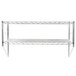 A silver Metro Erecta wire shelf with two shelves.