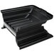 A black Rubbermaid hinged dome lid on a black tray.