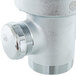 A T&S stainless steel waste drain valve with a short lever handle.