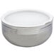 A silver Bon Chef triple wall bowl with a white lid.