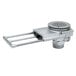 A silver T&S stainless steel waste drain with a round metal handle extension.