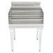 An Eagle Group stainless steel table with a metal rack and four shelves.