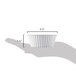 A hand holding a white fluted Carlisle ramekin with measurements.
