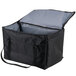 An Intedge black nylon insulated food carrier with a zipper.