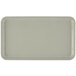 A white rectangular Cambro fiberglass tray with a gray border.