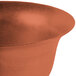 A Tablecraft copper cast aluminum tulip salad bowl with a lid.