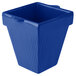 A blue square container with a lid.