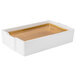 A white Lifoam Chef's Caddy foam food pan carrier with a gold lid.