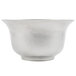 A natural cast aluminum tulip salad bowl with a white background.