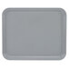 A rectangular grey Cambro tray with a white border.