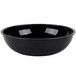A black Cambro Camwear round ribbed bowl.