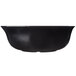 A black flared melamine bowl with a white background.