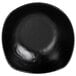 An Elite Global Solutions black melamine bowl with a squarish design.