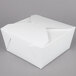 A white Fold-Pak Bio-Pak take-out box with a folded white lid.