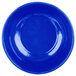A cobalt blue Tablecraft fruit bowl with a swirl pattern on a white background.