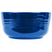 A cobalt blue Tablecraft fruit bowl with shiny lines.