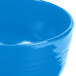 A Tablecraft sky blue cast aluminum fruit bowl.