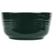 A hunter green Tablecraft cast aluminum bowl with white speckles.