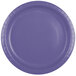 A close-up of a Creative Converting purple paper plate.