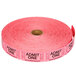 A roll of pink Carnival King "Admit One" tickets.