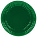 A green Tablecraft cast aluminum souffle bowl with ridges.
