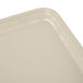 A close up of a rectangular Cambro tray with a white surface.