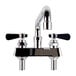 A Regency deck-mount bar faucet with chrome and black handles.
