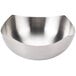 An American Metalcraft satin stainless steel bowl with curved edges.