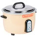 A white Town electric rice cooker with lid.