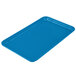 A rectangular blue fiberglass Cambro tray.