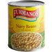A Furmano's #10 can of navy beans with a yellow label.