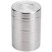 An American Metalcraft stainless steel canister with a round lid.