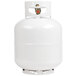 A white MagiKitch'n vertical propane tank with a red valve.