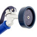 A blue and silver T&S angled pet grooming spray valve.