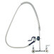 A chrome T&S pet grooming faucet with a hose.