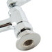 A chrome plated T&S pet grooming faucet with a single handle.