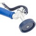 A blue and silver T&S Pet Grooming angled hand sprayer.